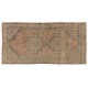 Authentic Handmade Vintage Turkish Tribal Rug with Geometric Detail. 4 x 8.2 Ft (120 x 247 cm)