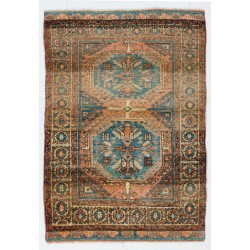 Nomadic "Yatak"  Rug, Handmade 1960s Turkish Carpet. 4 x 5.8 Ft (124 x 175 cm)