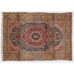Antique Turkish / Kayseri Silk Rug. 4 x 6 Ft (124 x 180 cm)