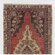 Vintage Handmade Turkish Village Rug with Medallion Design. 4 x 8.4 Ft (124 x 256 cm)