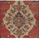 Vintage Handmade Turkish Village Rug with Medallion Design. 4 x 8.4 Ft (124 x 256 cm)