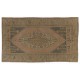 Turkish Village Rug, Handmade Vintage Carpet, All Wool. 4.2 x 7 Ft (125 x 213 cm)