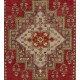 Traditional Handmade Turkish Rug, Mid-Century Oriental Wool Carpet. 4.2 x 6.5 Ft (126 x 196 cm)