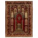 Semi Antique Handmade Central Anatolian Prayer Rug, 100% Wool. 4.3 x 6 Ft (130 x 182 cm)