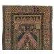 Nice Handmade Vintage Turkish Oriental Wool Rug with Tribal Style. 4.4 x 7.3 Ft (133 x 222 cm)