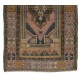 Nice Handmade Vintage Turkish Oriental Wool Rug with Tribal Style. 4.4 x 7.3 Ft (133 x 222 cm)