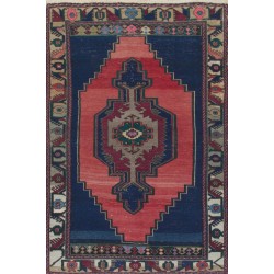 Traditional Handmade Turkish Rug, Unique Vintage Wool Carpet. 4.4 x 7.3 Ft (134 x 222 cm)