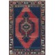 Traditional Handmade Turkish Rug, Unique Vintage Wool Carpet. 4.4 x 7.3 Ft (134 x 222 cm)