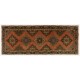 Vintage Turkish Runner Rug, Traditional Handmade Hallway Runner. 4.5 x 11.7 Ft (135 x 355 cm)