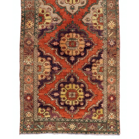 Handmade Turkish Corridor Rug, Vintage Hallway Runner. 4.5 x 11.8 Ft (135 x 357 cm)