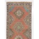 Central Anatolian Corridor Rug, Vintage Handmade Hallway Runner. 4.5 x 13 Ft (136 x 396 cm)