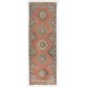Central Anatolian Corridor Rug, Vintage Handmade Hallway Runner. 4.5 x 13 Ft (136 x 396 cm)