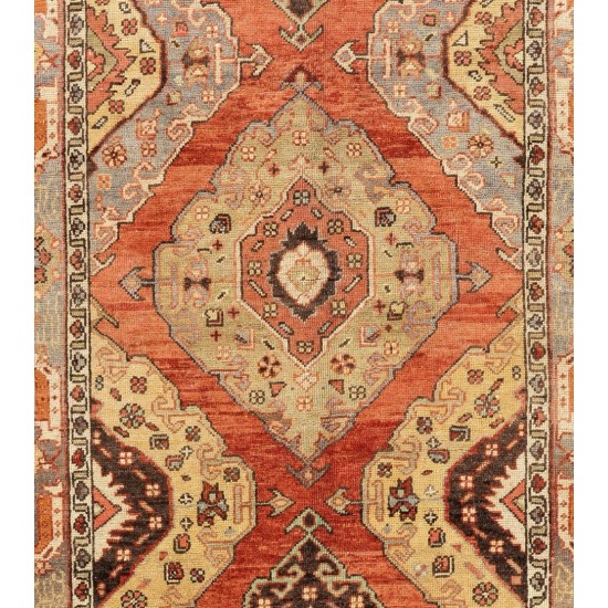 Central Anatolian Corridor Rug, Vintage Handmade Hallway Runner. 4.6 x 12.2 Ft (139 x 371 cm)