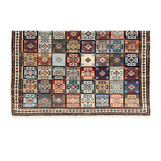 Fantastic Turkish Dowry Rug with All Natural Dyes. 4.6 x 5.6 Ft (140 x 168 cm)