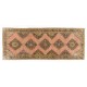Central Anatolian Corridor Rug, Vintage Handmade Hallway Runner. 4.6 x 12 Ft (140 x 368 cm)