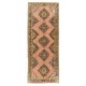 Central Anatolian Corridor Rug, Vintage Handmade Hallway Runner. 4.6 x 12 Ft (140 x 368 cm)