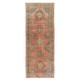 Tribal Style Central Anatolian Corridor Rug, Vintage Handmade Hallway Runner. 4.6 x 12.4 Ft (140 x 375 cm)