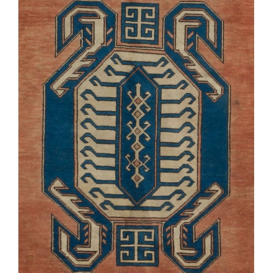 One-of-a-Kind 1960s Handmade Turkish Oriental Rug, 100% Wool. 4.7 x 9.2 Ft (141 x 280 cm)