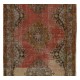 Vintage Turkish Runner Rug, Traditional Handmade Hallway Runner. 4.7 x 12.9 Ft (142 x 393 cm)