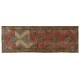Vintage Turkish Runner Rug, Traditional Handmade Hallway Runner. 4.7 x 12.9 Ft (142 x 393 cm)