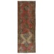 Vintage Turkish Runner Rug, Traditional Handmade Hallway Runner. 4.7 x 12.9 Ft (142 x 393 cm)