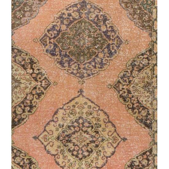 Tribal Style Central Anatolian Corridor Rug, Vintage Handmade Hallway Runner. 4.7 x 13.2 Ft (142 x 400 cm)