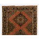 Vintage Turkish Runner Rug, Traditional Handmade Hallway Runner. 4.7 x 11.6 Ft (143 x 352 cm)