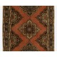 Vintage Turkish Runner Rug, Traditional Handmade Hallway Runner. 4.7 x 11.6 Ft (143 x 352 cm)