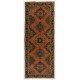 Vintage Turkish Runner Rug, Traditional Handmade Hallway Runner. 4.7 x 11.6 Ft (143 x 352 cm)