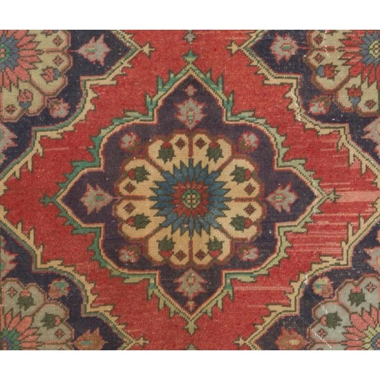 Tribal Style Central Anatolian Corridor Rug, Vintage Handmade Hallway Runner. 4.8 x 12.9 Ft (144 x 392 cm)