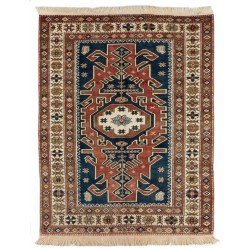 Unique Vintage Handmade Turkish Rug with Tribal Style. 4.8 x 6 Ft (145 x 183 cm)