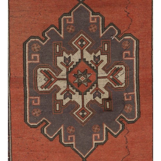 Antique Turkish Runner Rug, Vintage Handmade Corridor Carpet. 4.8 x 11.8 Ft (145 x 358 cm)