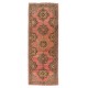 Authentic Turkish Konya Runner Rug, Vintage Handmade Hallway Runner. 4.8 x 13.2 Ft (145 x 400 cm)