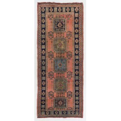 Traditional Anatolian Corridor Rug, Vintage Handmade Hallway Runner. 4.9 x 11.5 Ft (147 x 350 cm)
