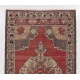 Handmade Turkish Cappadocia Old Rug, 100% Wool. 4.9 x 5.6 Ft (148 x 170 cm)