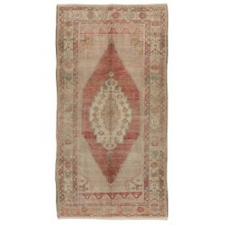 Traditional Vintage Handmade Turkish Rug with Tribal Style, 100% Wool. 5 x 9.4 Ft (152 x 285 cm)