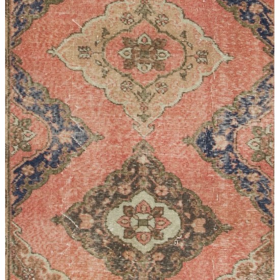 Mid-Century Handmade Turkish Runner Rug for Hallway Decor. 5 x 11 Ft (154 x 334 cm)