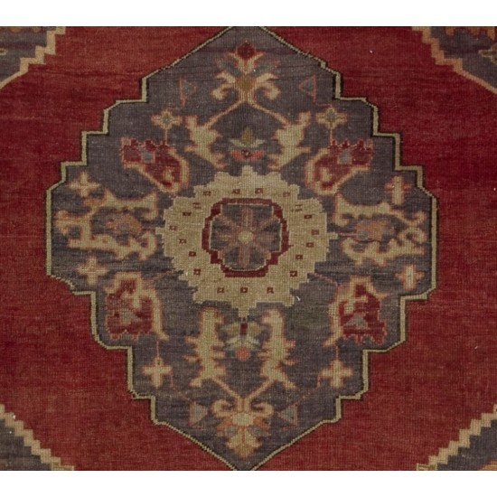 Oriental Handmade Wool Rug from 1960's, Vintage Turkish Carpet. 5.2 x 10.2 Ft (156 x 310 cm)