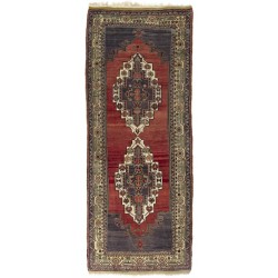 Tribal Style Turkish Rug, Handmade Vintage Carpet, All Wool. 5.3 x 12.6 Ft (159 x 382 cm)