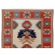 Brand New Hand-Made Vintage Turkish Wool Rug with All Natural Dyes. 5.3 x 7.4 Ft (160 x 223 cm)
