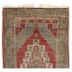 Geometric Medallion Design Vintage Handmade Rug, Turkish Carpet with Tribal Style. 5.3 x 9.4 Ft (160 x 285 cm)