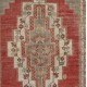 Geometric Medallion Design Vintage Handmade Rug, Turkish Carpet with Tribal Style. 5.3 x 9.4 Ft (160 x 285 cm)