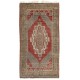 Geometric Medallion Design Vintage Handmade Rug, Turkish Carpet with Tribal Style. 5.3 x 9.4 Ft (160 x 285 cm)