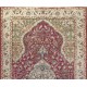 One of a pair Vintage Handmade Medallion Design Turkish Rug in Red and Green Color. 5.6 x 9.2 Ft (170 x 280 cm)