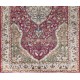 One of a pair Vintage Handmade Medallion Design Turkish Rug in Red and Green Color. 5.6 x 9.2 Ft (170 x 280 cm)