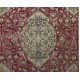 One of a pair Vintage Handmade Medallion Design Turkish Rug in Red and Green Color. 5.6 x 9.4 Ft (170 x 285 cm)