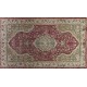One of a pair Vintage Handmade Medallion Design Turkish Rug in Red and Green Color. 5.6 x 9.4 Ft (170 x 285 cm)
