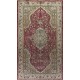 One of a pair Vintage Handmade Medallion Design Turkish Rug in Red and Green Color. 5.6 x 9.4 Ft (170 x 285 cm)