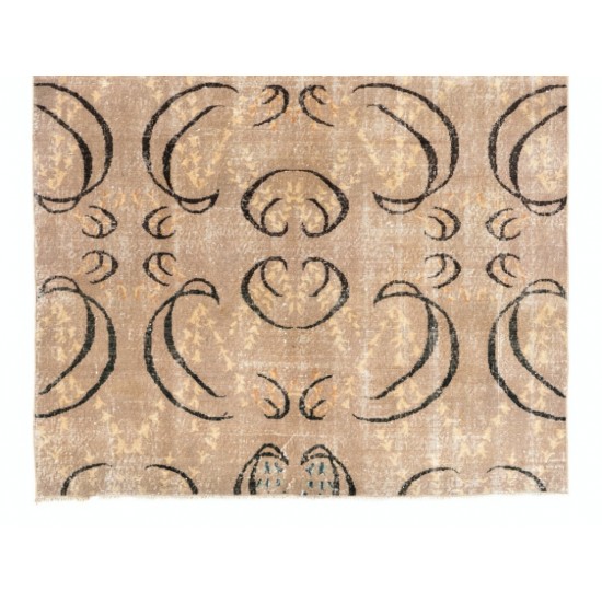 Art Deco Chinese Design Handmade Vintage Area Rug, Woolen Floor Covering. 5.7 x 8.9 Ft (171 x 270 cm)
