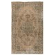 Authentic Vintage Handmade Turkish Area Rug in Golden Sand. 5.7 x 9 Ft (172 x 275 cm)